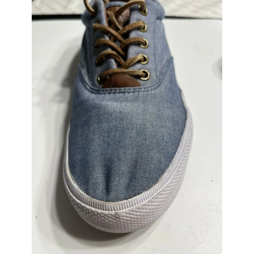 Vintage Ralph Lauren POLO Vaughn Low Top Blue Sneakers Lace-up Boat Shoes 8.5